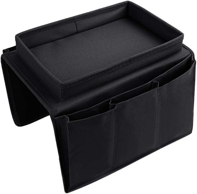 Sofa Armrest Organizer with Cup Holder Tray Chair Arm TV Remote Holder - Image 3