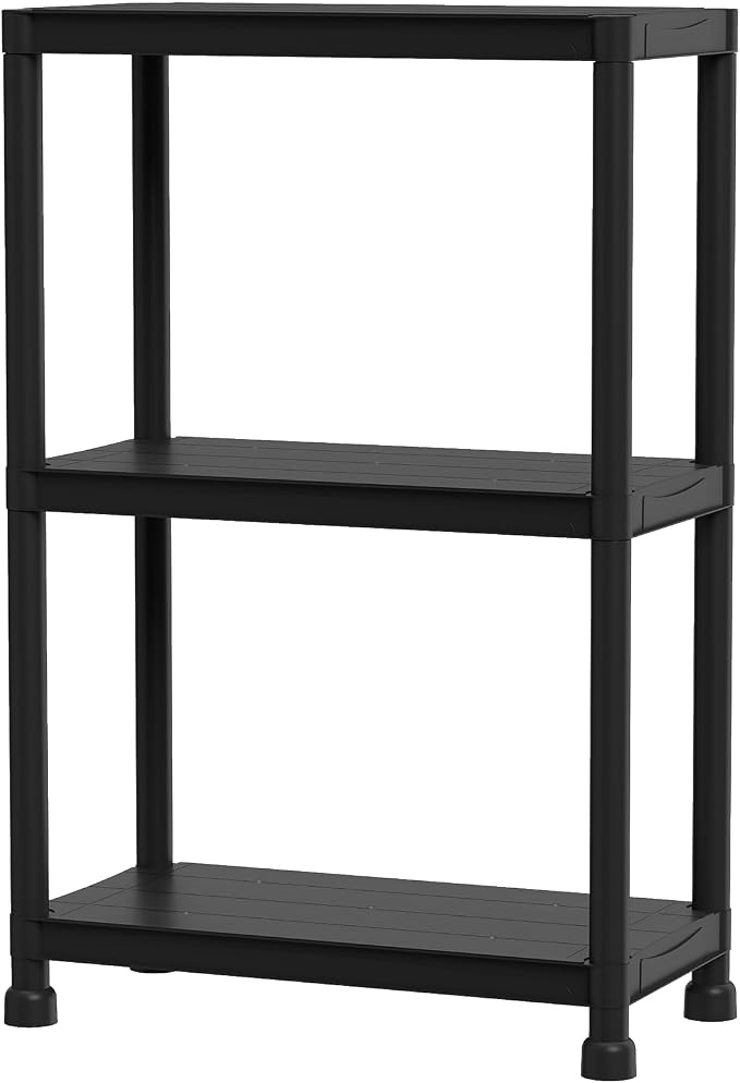 GIANTEX 3-Tier Heavy-Duty Plastic Storage Shelves | Freestanding Garage by Giantex