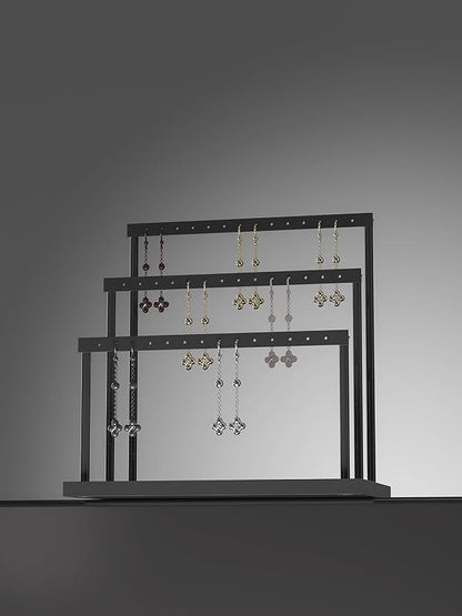 3-Tier Earring Organizer Holder Stand, Metal Jewelry Stand - Image 3