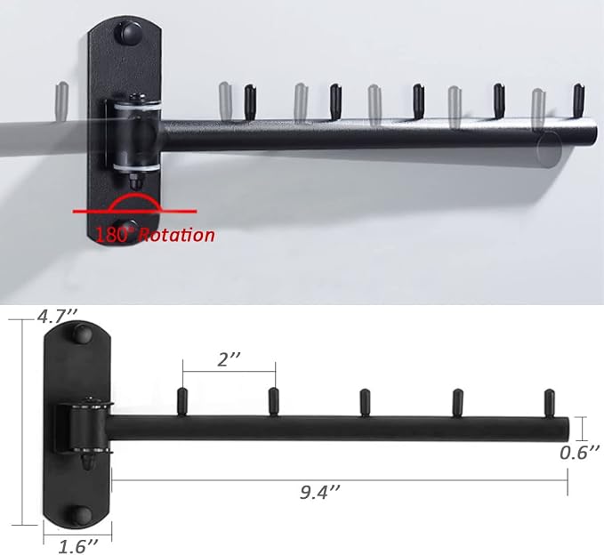 Folding Wall Mounted Clothes Hanger Rack - Image 2