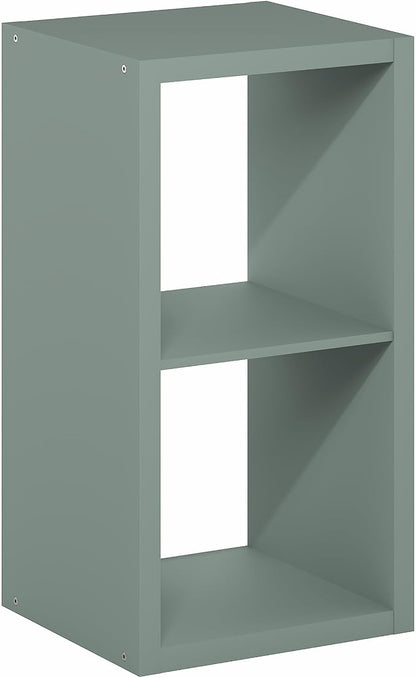 Furinno Cubicle 2-Cube Book Shelf, Extra Thick Frame Bookshelf, Sage Green | - Image 8