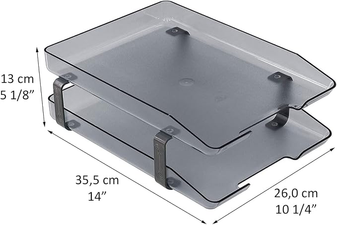 Acrimet Traditional 2 Tier Letter Tray, Front Load Design, A4 Letter Size - Image 9
