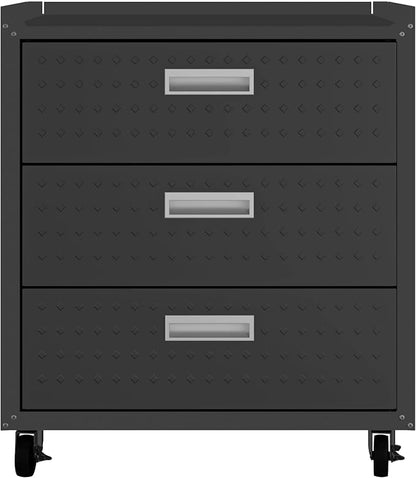 Manhattan Comfort Fortress 31.5-Inch Rolling Garage Tool Chest, 3-Drawer by ManhattanComfort