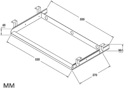 Keyboard Tray Under Desk Heavy-Duty Metal Slide-Out Platform Drawer Tray - Image 2