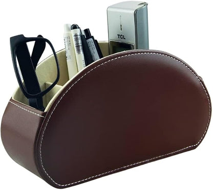 Remote Control Holder Organizer Table Desk Leather Control Storage TV Remote by Fosinz