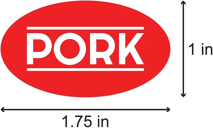 Pork Labels Stickers 500PCS, 1.75" x 1" Meat Labels - Image 2
