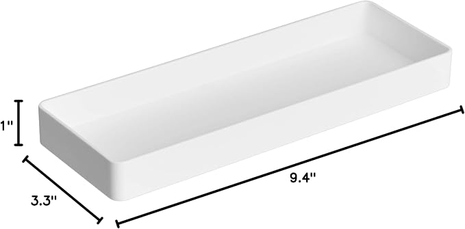 Amazon Basics Rectangular Plastic Desk Organizer, Half Accessory Tray - Image 7