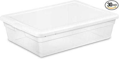 Sterilite 30-Pack Storage Box, Stackable Clear Plastic Bins by Sterilite