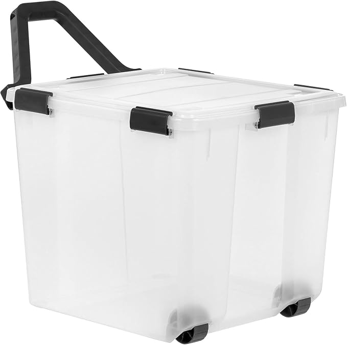 IRIS USA 106 Quart WEATHERPRO Wheeled Plastic Storage Bin Tote Organizing - Image 4