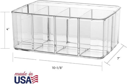 STORi 5-Compartment Clear Plastic Organizer | Rectangular Divided Makeup and - Image 3