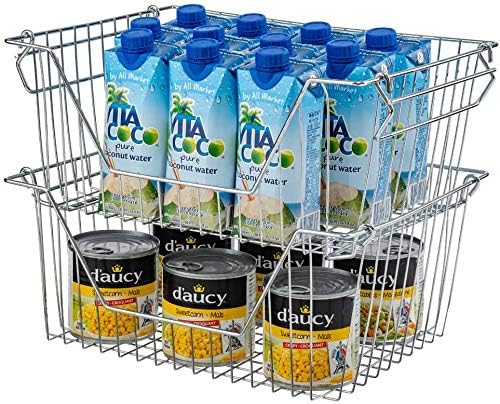 Stackable Wire Metal Baskets Storage Bins Fruit Vegetable Organization Pantry - Image 4
