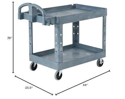 Rubbermaid Commercial Products BRUTE Heavy Duty 2-Shelf Utility/Service Cart - Image 16