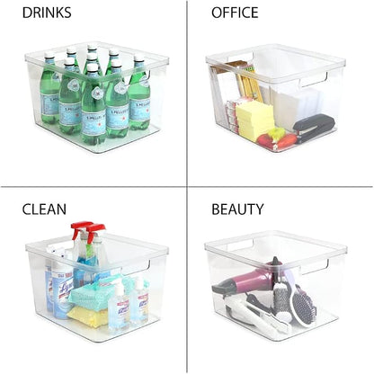Isaac Jacobs 2-Pack Extra-Large Clear Storage Bins w/Cutout Handles, Plastic - Image 4