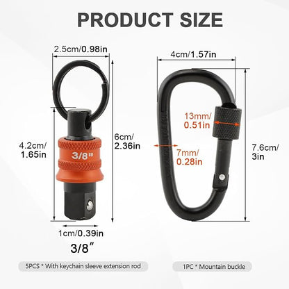 5Pcs Socket Holder Key Chain, 3/8" Drive Socket Organizer Keychain Quick - Image 2