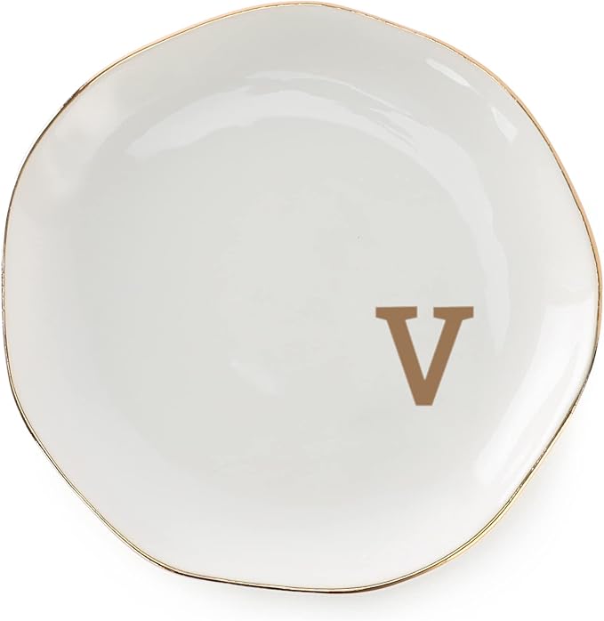 Initials Ring Dish Jewery Tray by VINCOMIC