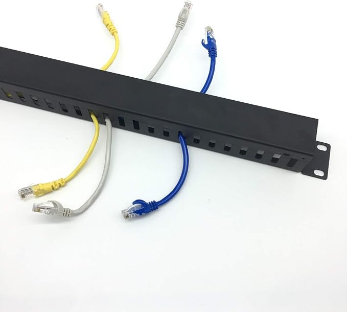 2 Pack 1U 19 Inch Cable Manager Horizontal Rack Mount 24 Slot Metal Finger Duct - Image 5