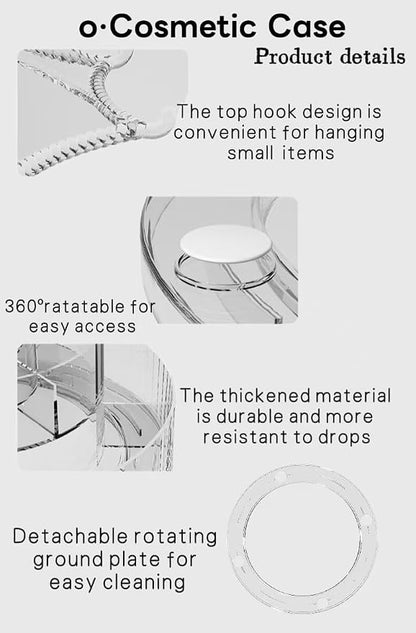 Clear Acrylic Rotating Cosmetic Organizer Umbrella Design, 360° Makeup Storage - Image 9