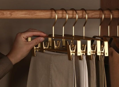 Premium Matte Gold Aluminum Pants Clip Hanger 10 Pack, Extra Smooth & Durable - Image 4