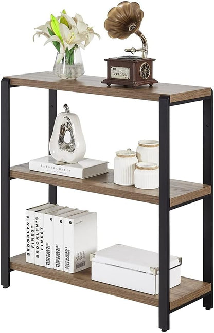 FOLUBAN 3 Tier Bookshelf, Industrial Bookcase and Book Shelves - Image 8