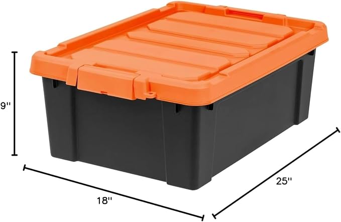 IRIS USA 4 Pack 12 Gallon Lockable Storage Bins, Heavy Duty Stackable Containers - Image 3