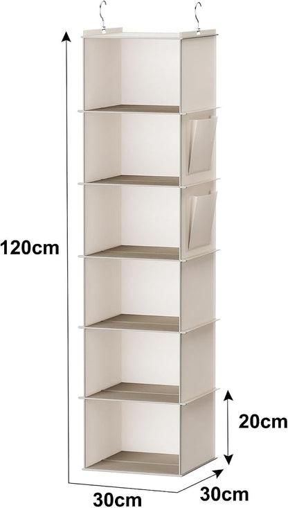 YOUDENOVA Hanging Closet Organizer, 6-Shelf Closet Hanging Storage - Image 3