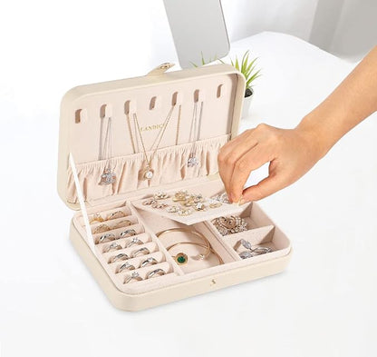 LANDICI Small Jewelry Box for Women Girls, PU Leather Travel Jewelry Case - Image 5