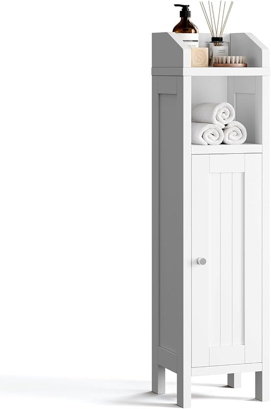 VINGLI Small Storage Corner Floor Cabinet, 7.9" Narrow Toilet Paper Storage by VINGLI