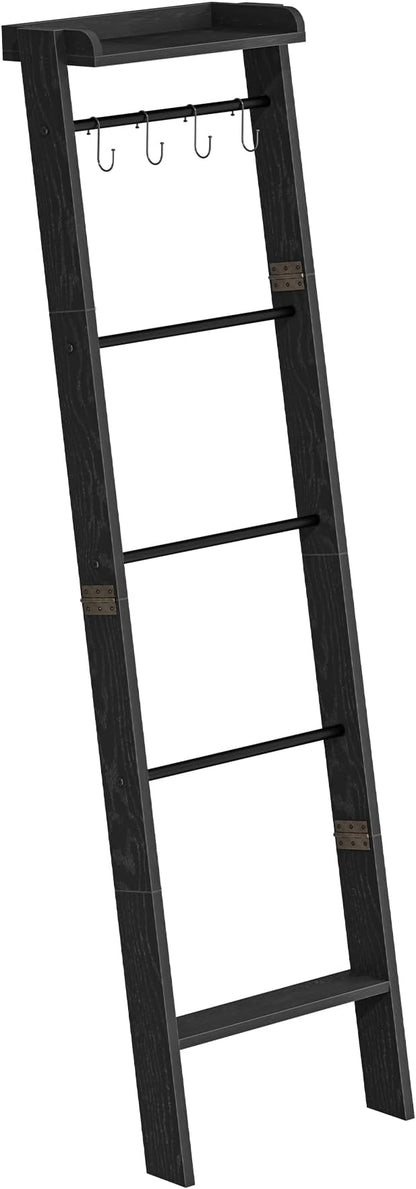 Blanket Ladder Shelf, Decorative Quilt Rack, 6-Tier Farmhouse Ladder Holder - Image 8