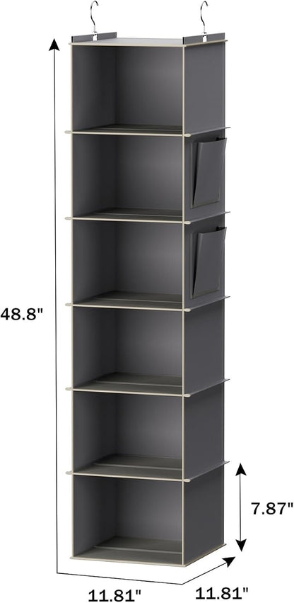 YOUDENOVA Hanging Closet Organizer, 6-Shelf Closet Hanging Storage Shelves - Image 3