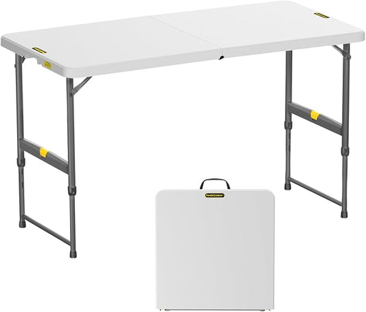 FanttikOutdoor 4ft Portable Folding Table, One-Handed Height Adjustment by FanttikOutdoor%C2%AE