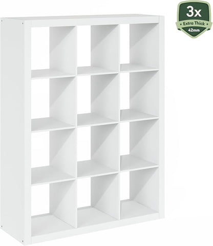 Furinno Cubicle Book Shelf, 12-Cube Bookshelf, Triple Thick Frame Cube Storage - Image 9