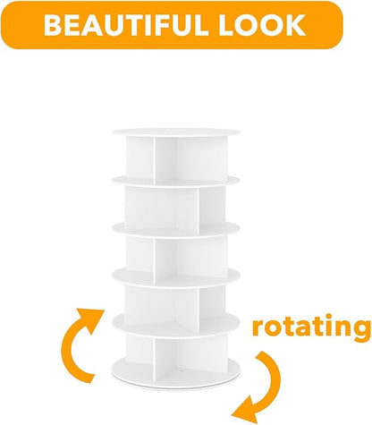 SpaceAid Cross Style 5-Tier Rotating Shoe Organizer, Spinning Shoe Rack Tower - Image 7