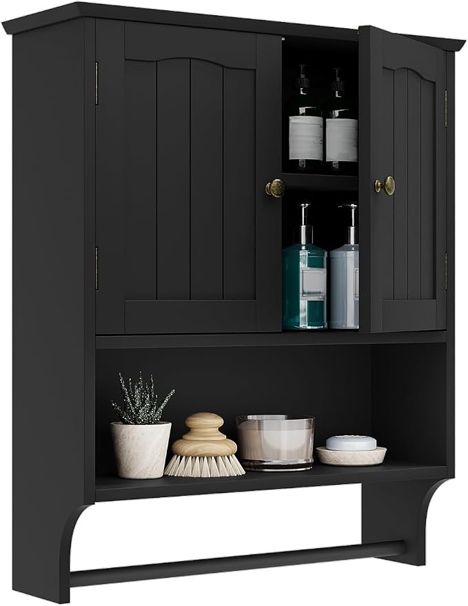 Smuxee Black Bathroom Cabinet Wall Mounted by Smuxee
