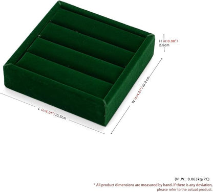 Oirlv 3 Slots Velvet Small Ring Organizer Earrings Trays Showcase Display - Image 8
