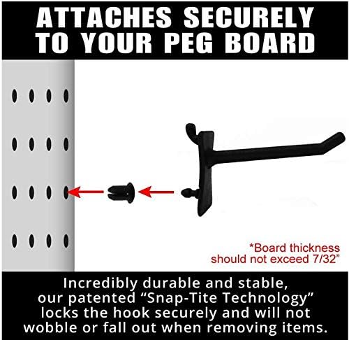 PegPro® J & 2" Hooks Kit for Standard “Wood Fiber” pegboard – Durable Plastic - Image 6