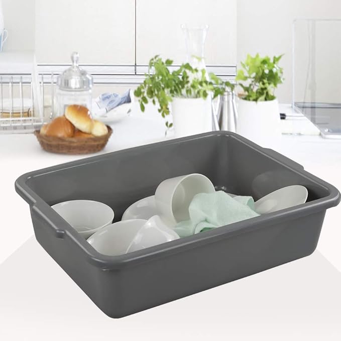 4-Pack Bus Tubs, Commercial Tote Box, Plastic Bus Box, 13 L Capacity, Food - Image 5
