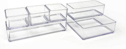 Isaac Jacobs 6-Tray Clear Acrylic Organizer Set, Stackable Storage Solution - Image 4