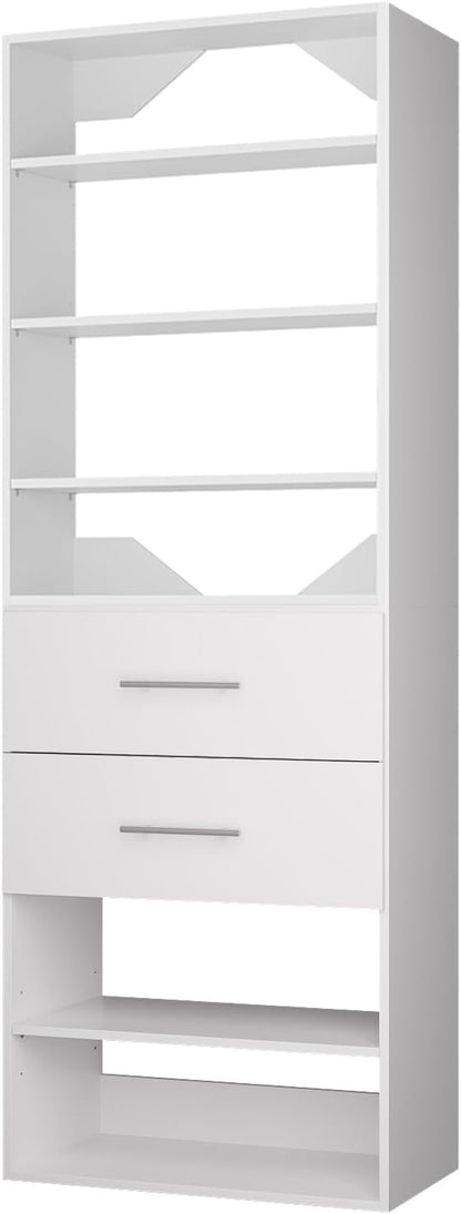 ROOMTEC Modular Closet System, 31.5" 2 Drawer Shelf Closet Tower Wall-Mounted - Image 8