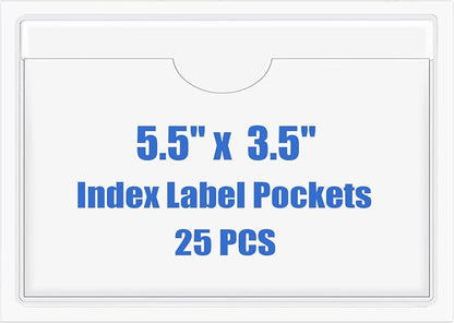 Origin-Joy 25 PCS Self-Adhesive Index Label Pockets by Origin-Joy