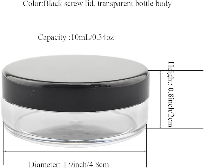 HAHIYO 1Pcs 10ml/0.34oz Plastic Empty Travel Compact Case Makeup Cosmetic Jar - Image 3