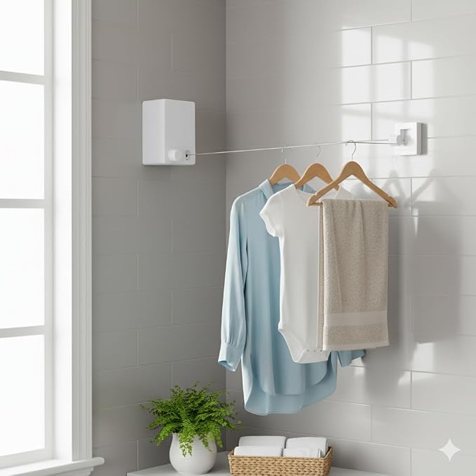 Dryline Retractable Clothesline, Indoor Outdoor Wall Mounted Drying Rack - Image 8