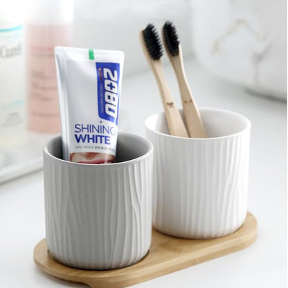 Round Ceramic Pen Holder for Desk Cute Pencil Cup Pot Desk Organizer for Girls - Image 3