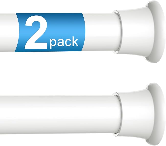 2Pcs Spring Tension Curtain Rod, No drilling Spring loaded Curtian rod by ZipGloTensionRod