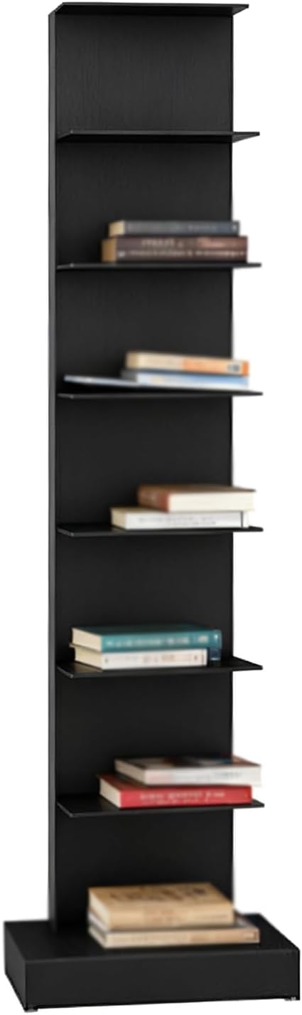 Invisible Vertical Spine Bookshelf Tower, Tall Narrow Metal Bookshelf by Unknown