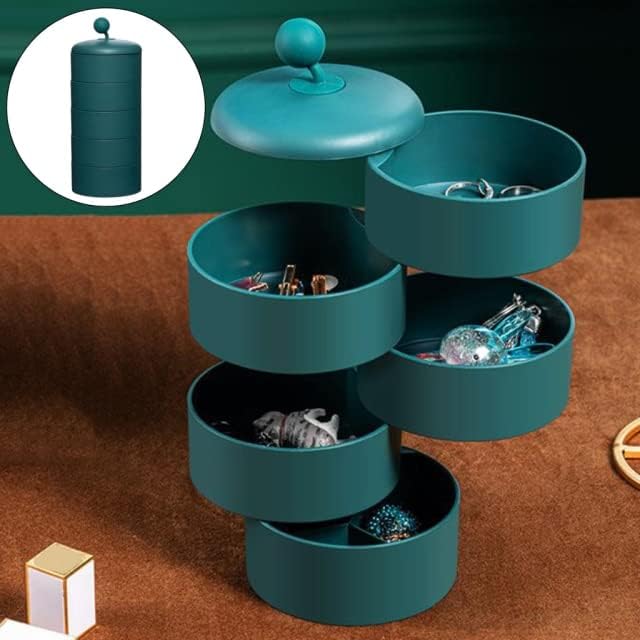 Jewelry Storage5-layer 360° Rotating Box Tower Stud Organizer Large Ring - Image 7