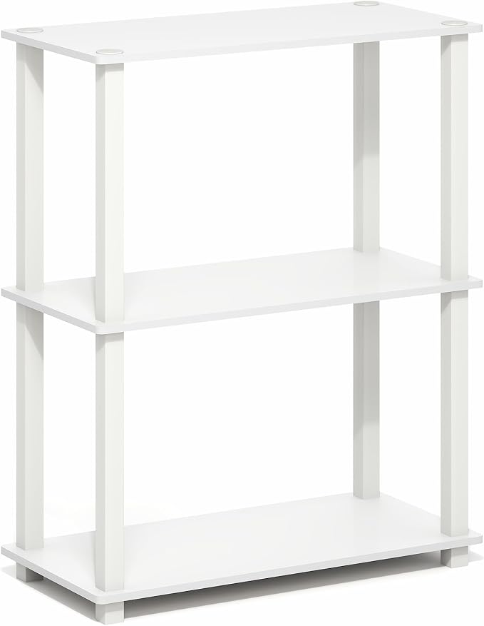 Furinno Turn-S-Tube Storage Shelves, 3-Tier Book Shelf, Corner Shelf, Toolless - Image 6