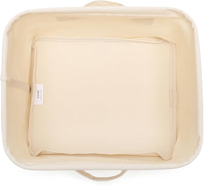 Foldable Storage Bins with Lids Cotton Canvas Rectangular Storage Box Ideal - Image 8