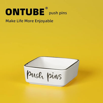 ONTUBE Farmhouse Square Push Pins Holders, Ceramic Binder Clip Dispenser - Image 5