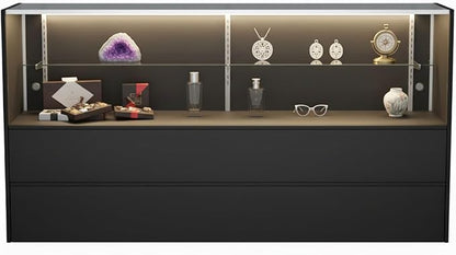 WISDOMFUR 5ft Black Display Showcase Cabinet - Image 3