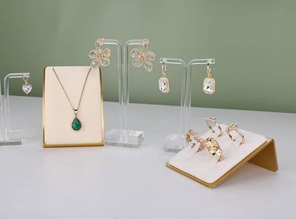 GemeShou Beige Necklace display stand, Velvet Jewelry necklace display holder - Image 9